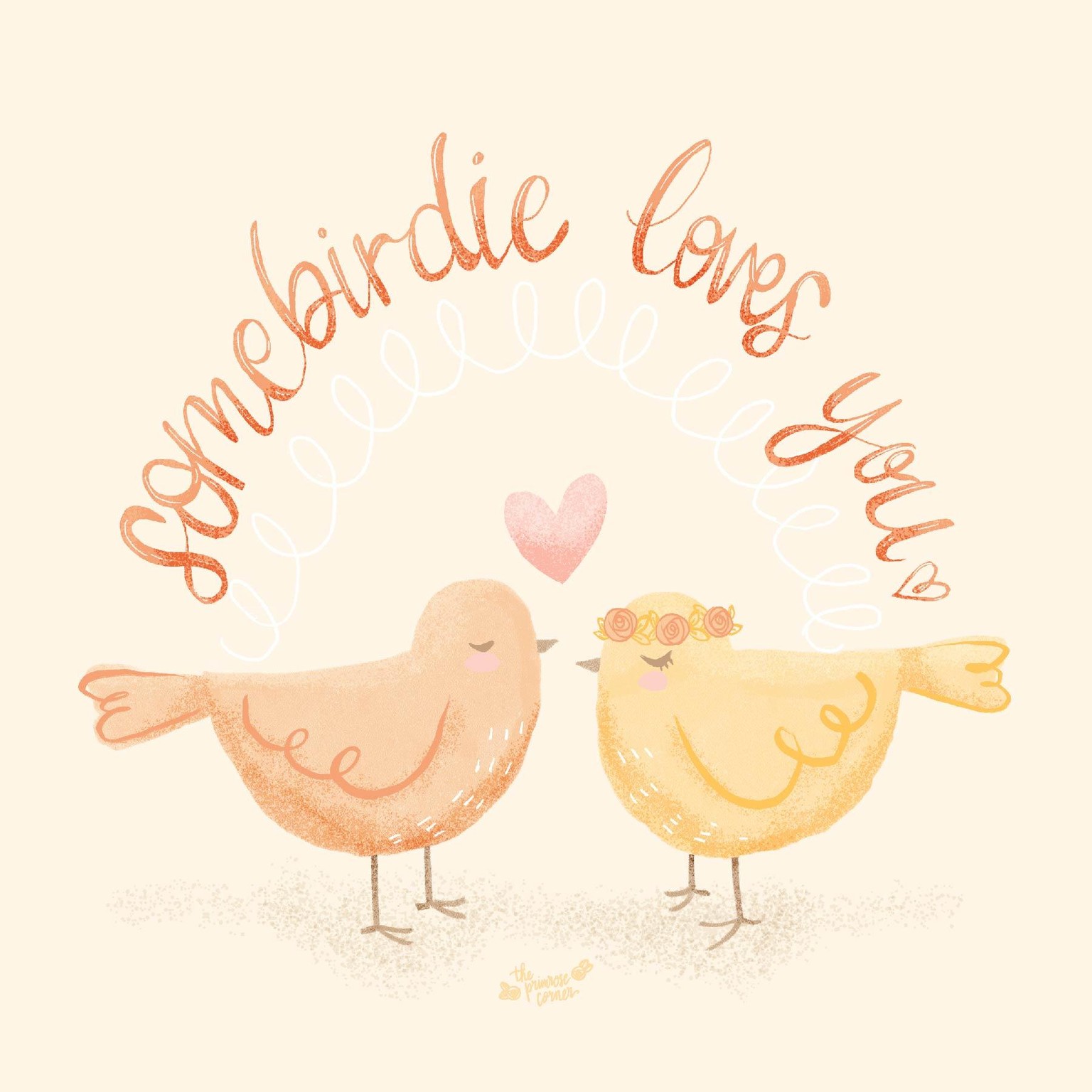 Somebirdie Loves You Greeting Card - image 3 - student project