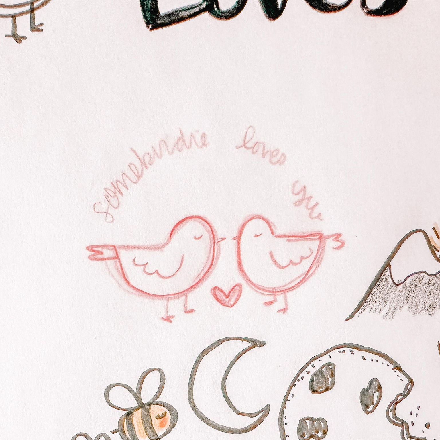 Somebirdie Loves You Greeting Card - image 1 - student project