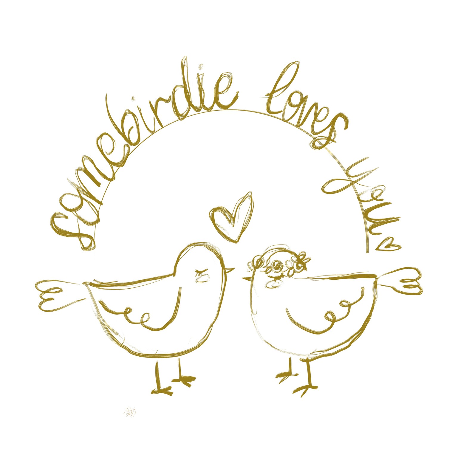 Somebirdie Loves You Greeting Card - image 2 - student project