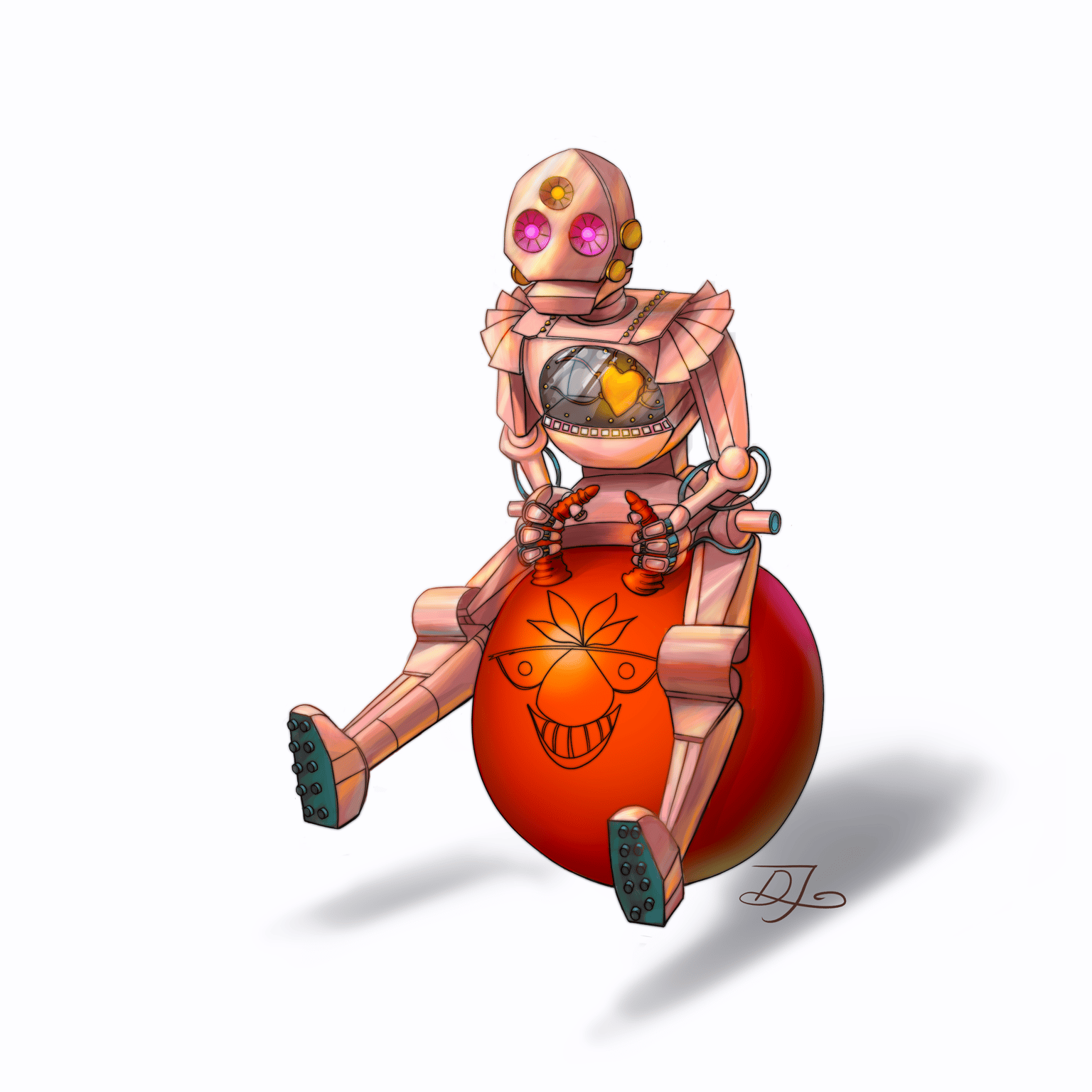 Robot character design and colouring - image 1 - student project
