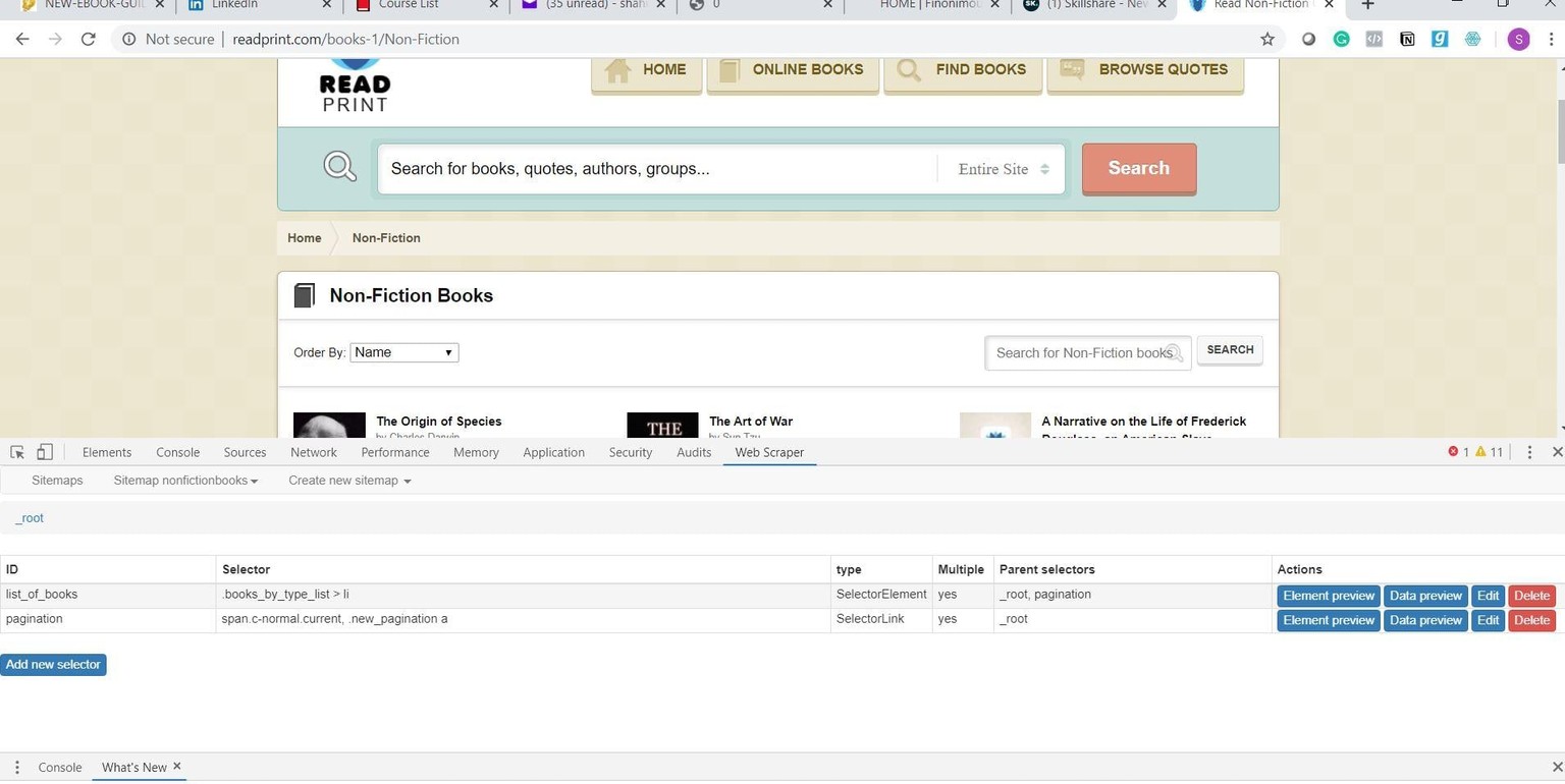 Web Scraping- Using web Scraper - image 1 - student project