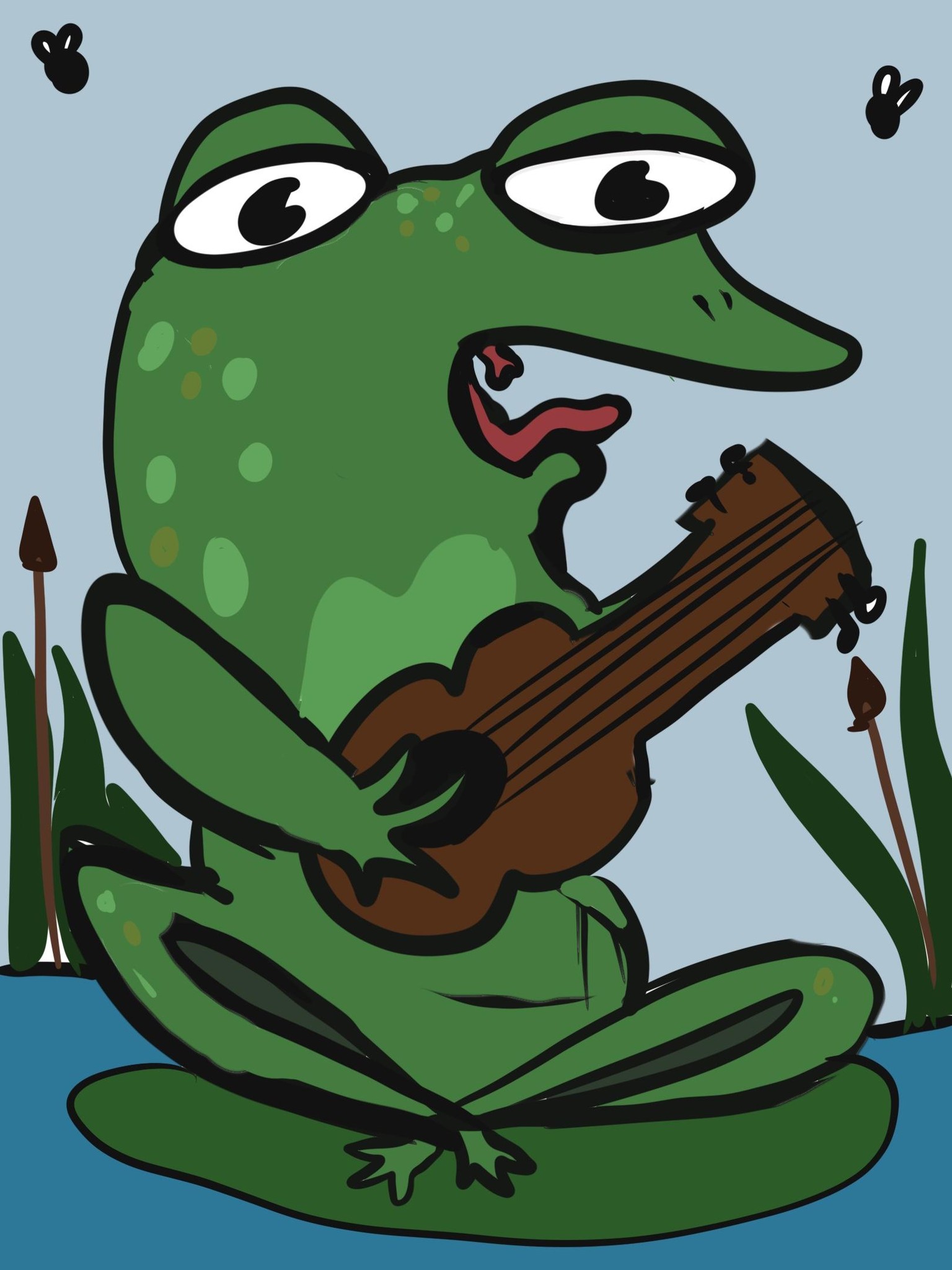 Silly little frog musician - image 1 - student project