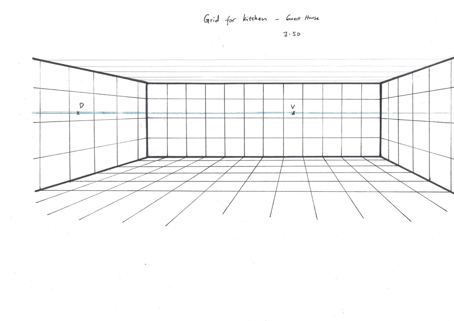 Interior Sketch of Kitchen/Dining Area - image 1 - student project