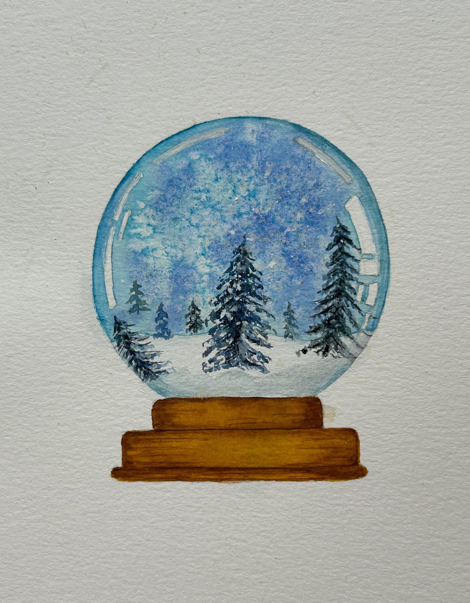 Watercolor Snow Globe - image 1 - student project