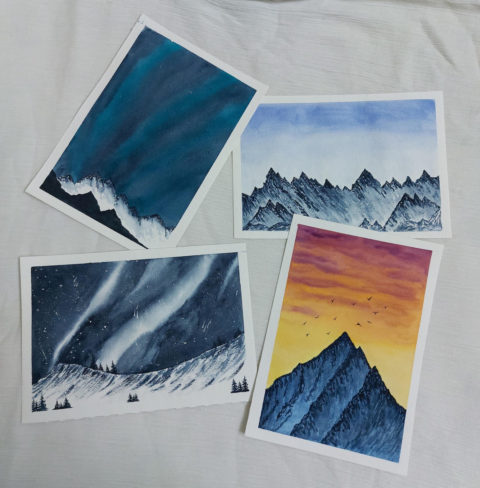 Snow Capped Mountains 4 ways - image 1 - student project