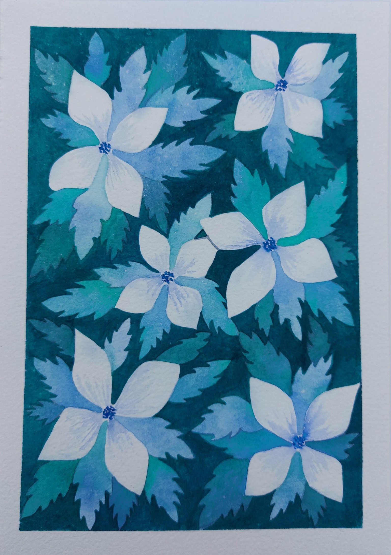Dreamy Flowers in Negative Painting - image 1 - student project