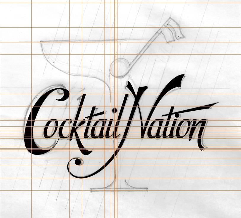 Cocktail Nation - Logo for a Band - image 2 - student project