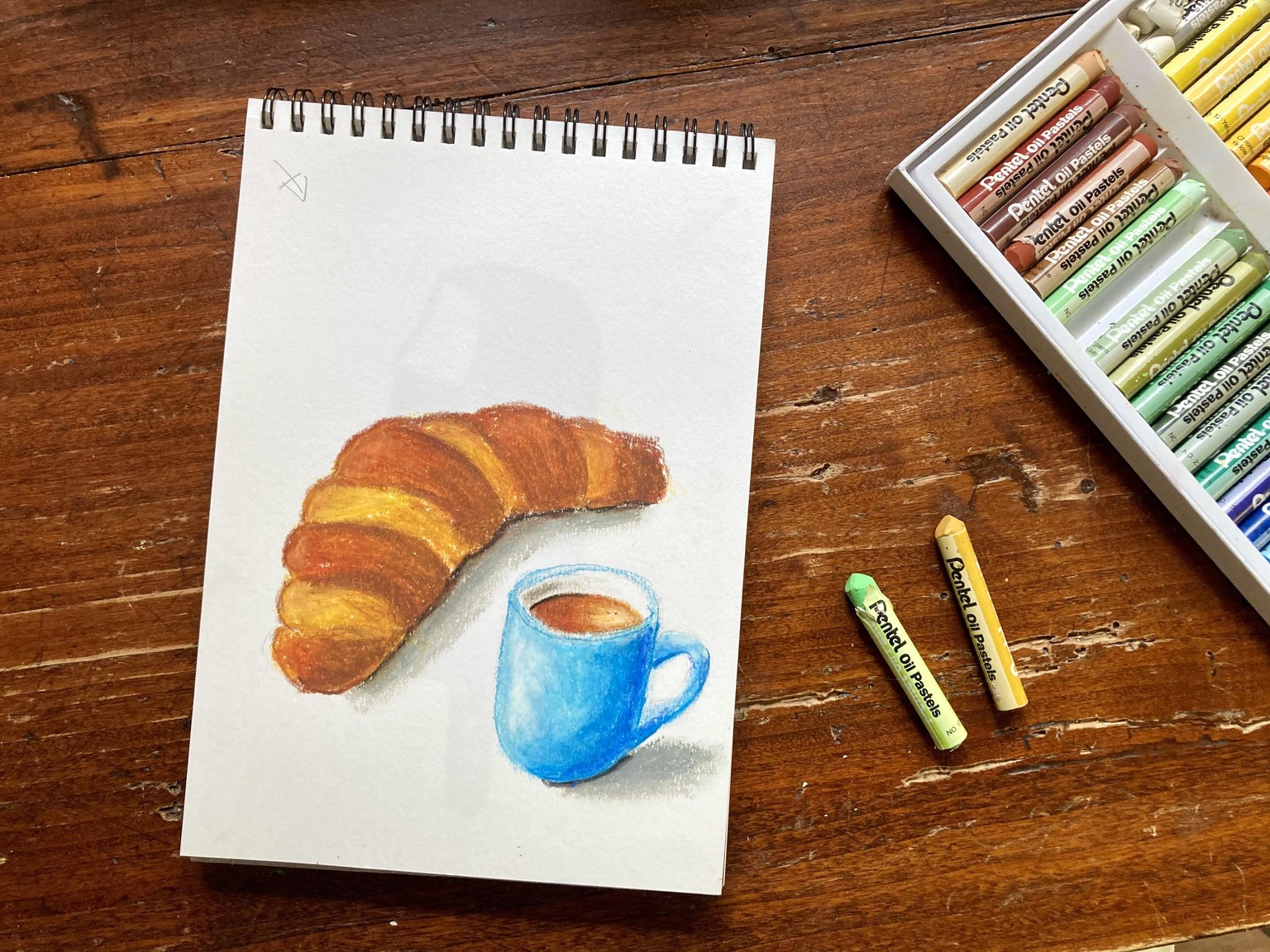 Oil pastels food sketches - image 1 - student project