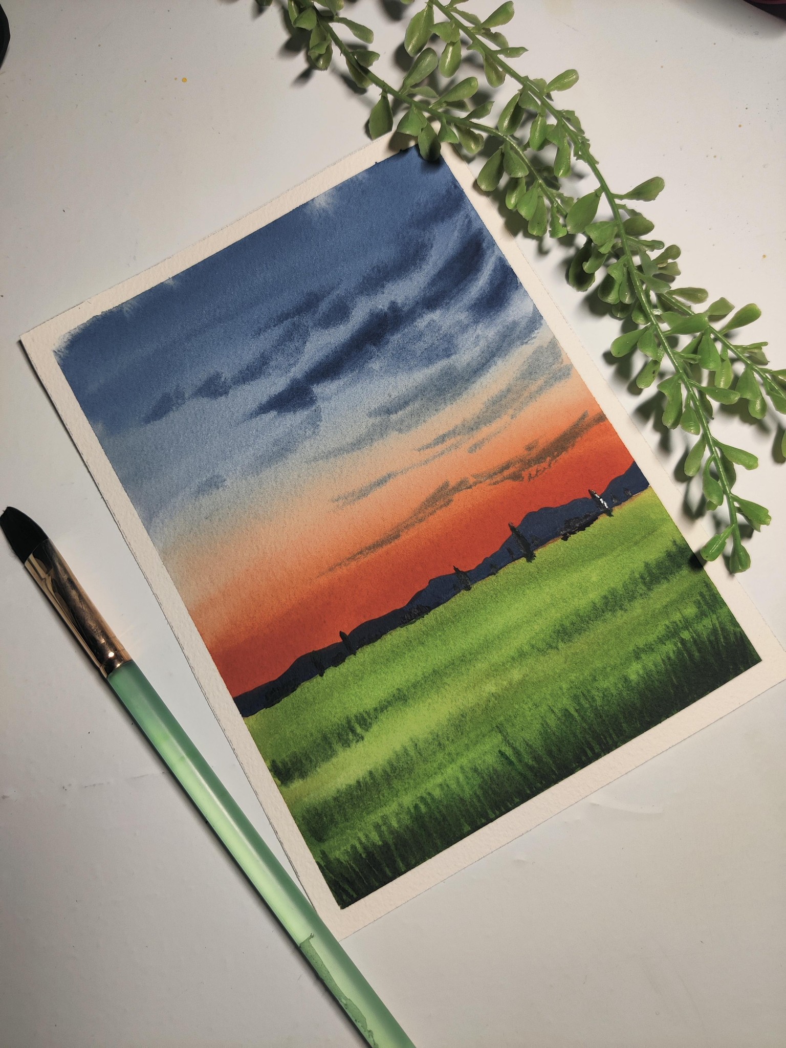 Water colour sunset - image 4 - student project