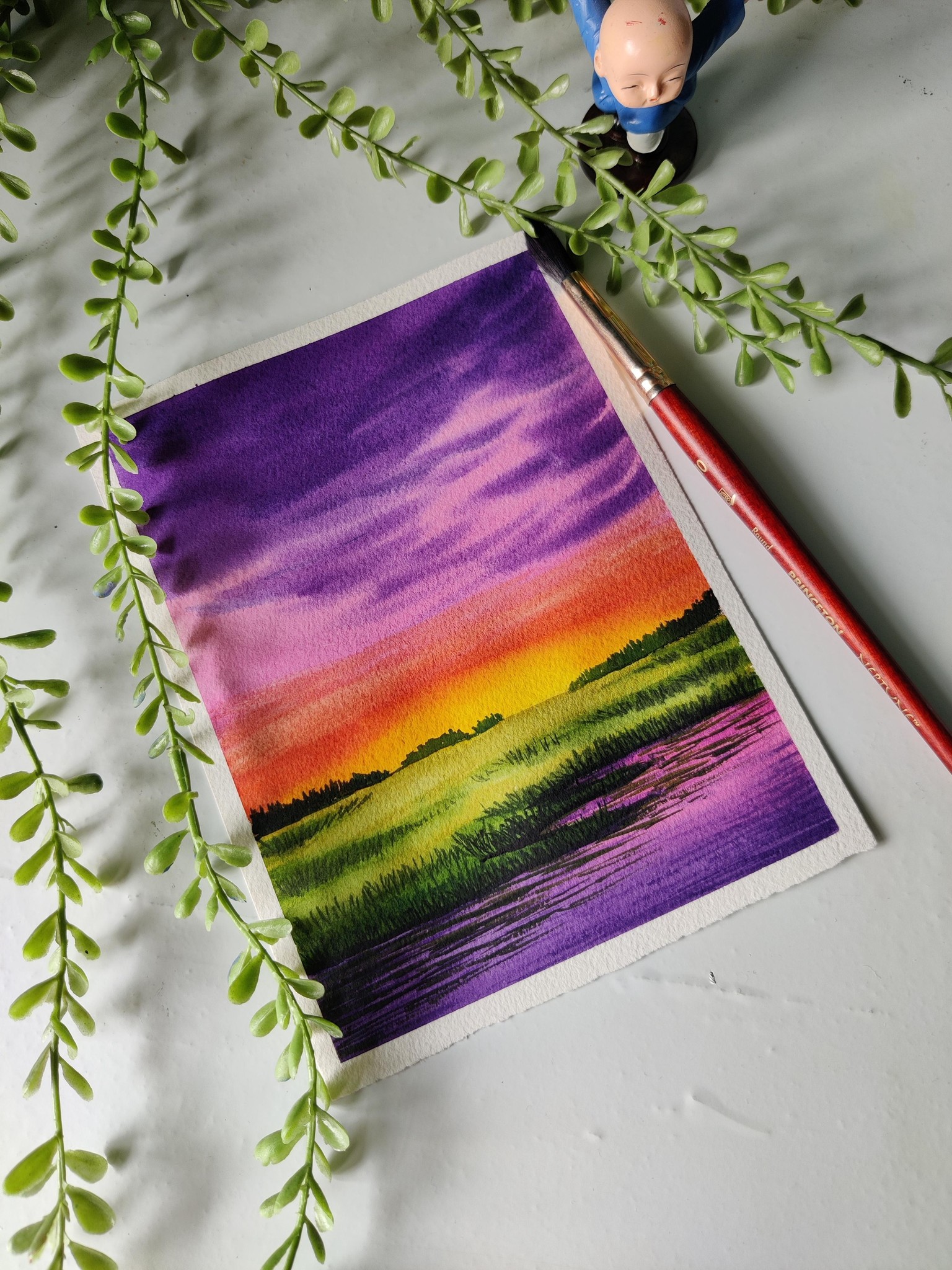 Water colour sunset - image 2 - student project