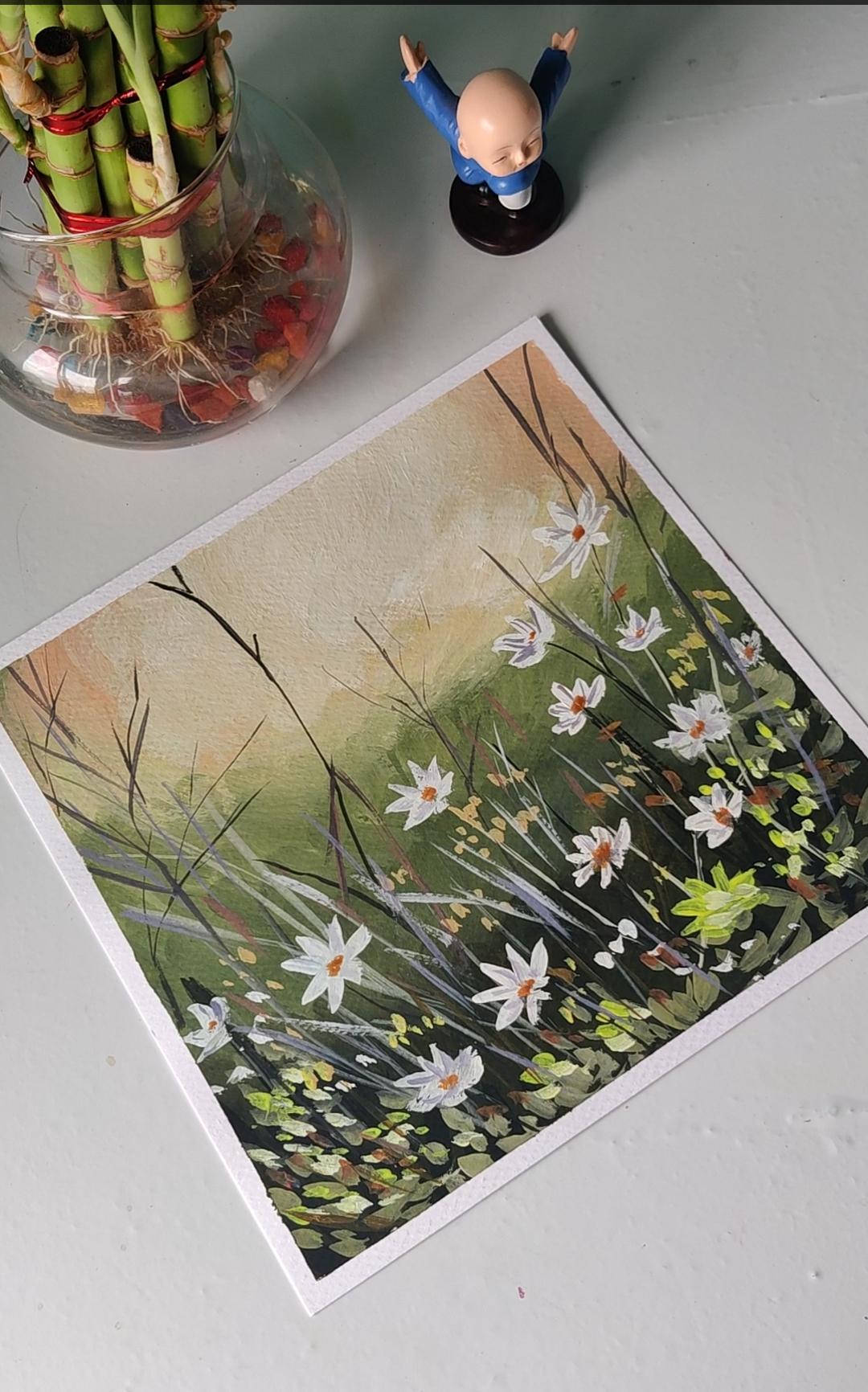 Flower field with bokeh background - image 1 - student project