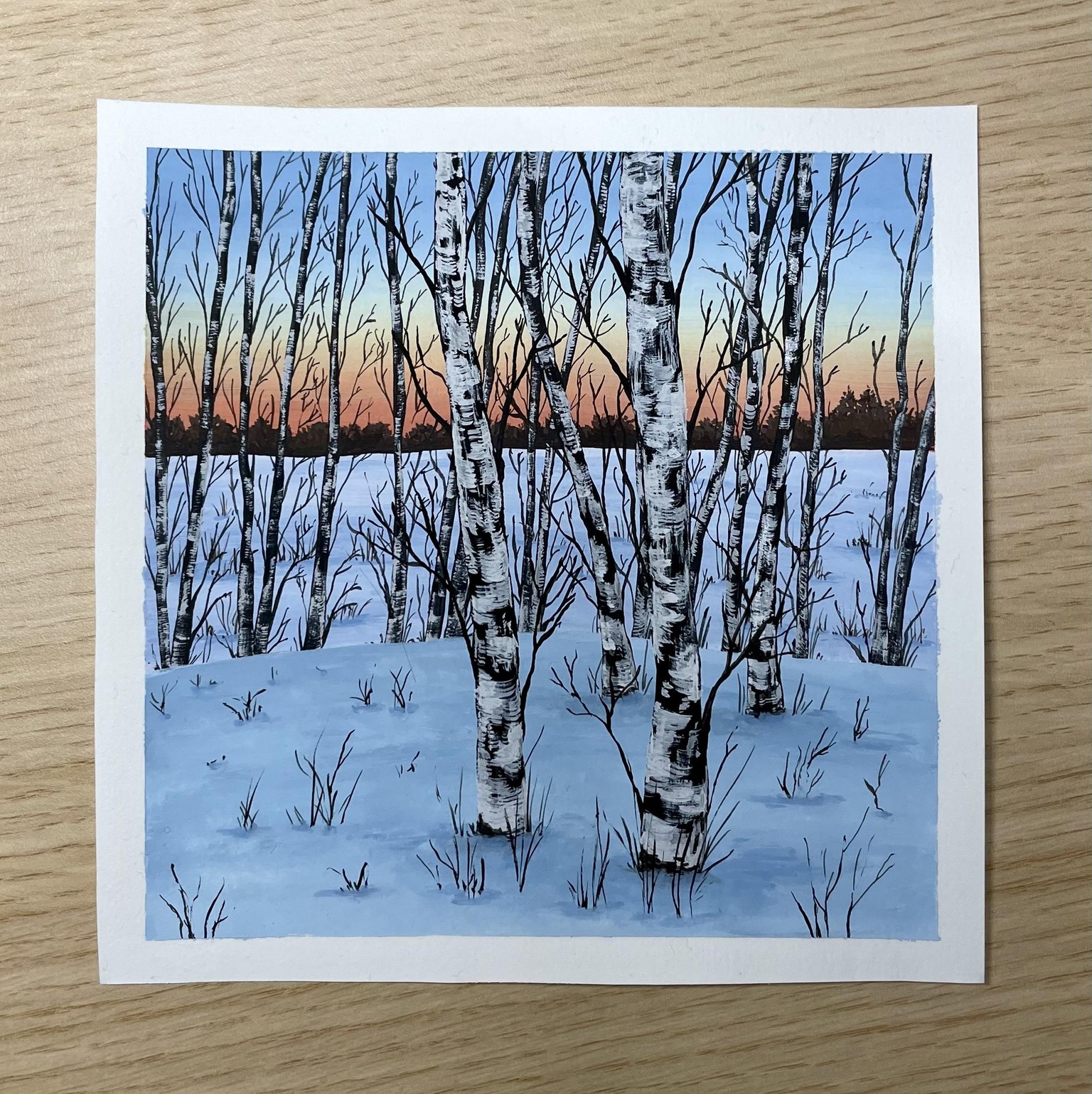 Winter gouache paintings with Payal - image 2 - student project