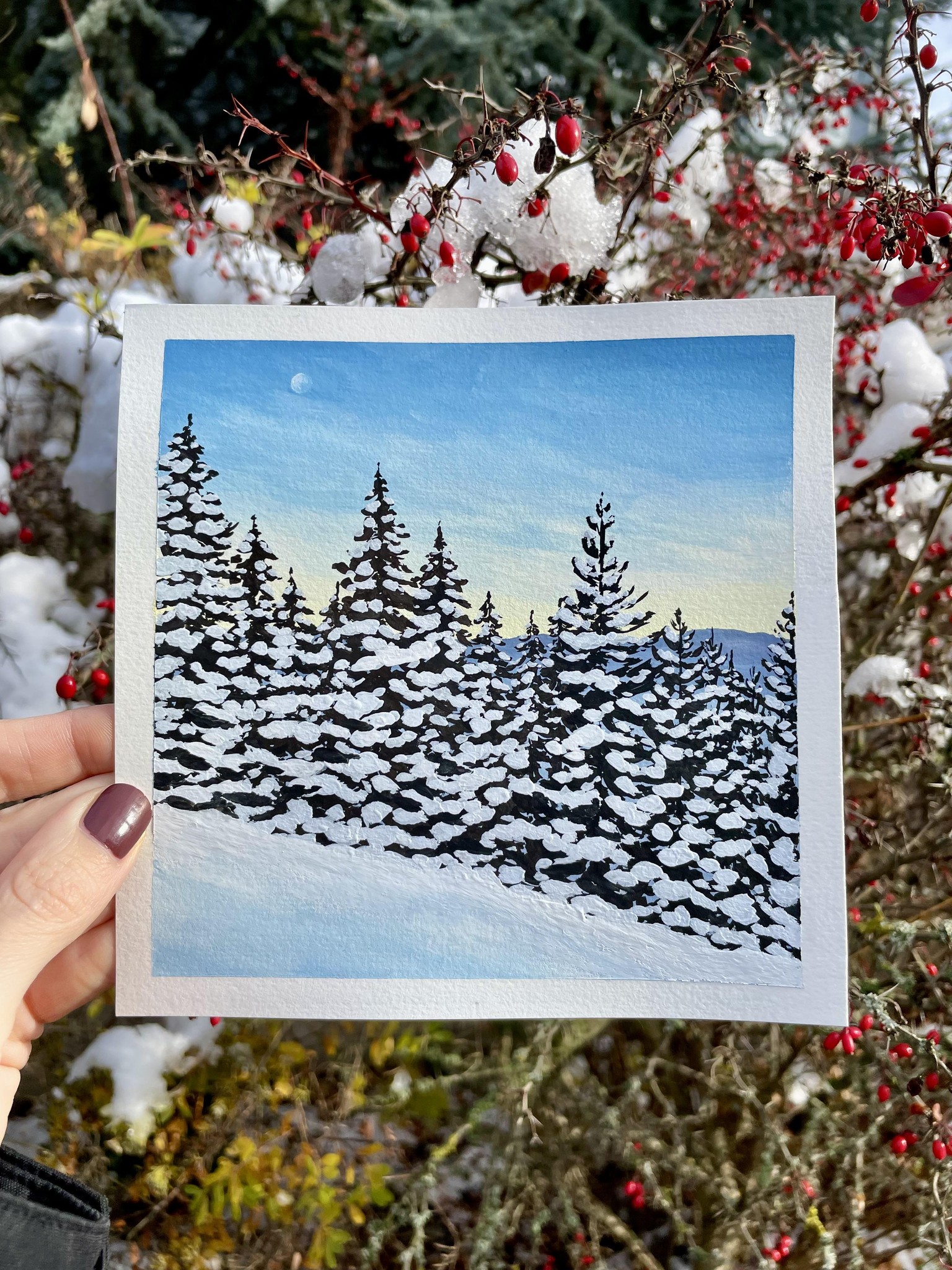 Winter gouache paintings with Payal - image 1 - student project