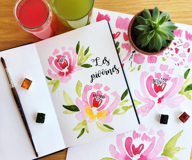 Watercolor Loose Peonies - image 1 - student project