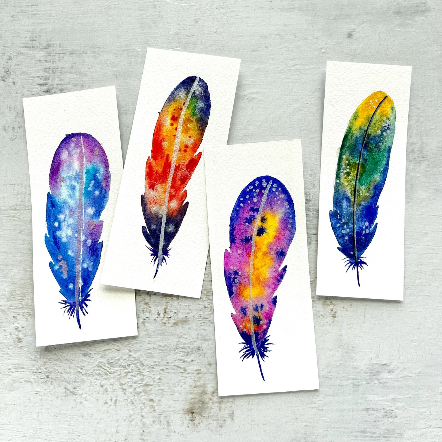 “Watercolor Feathers” Class by Viddhi Saschit - image 1 - student project