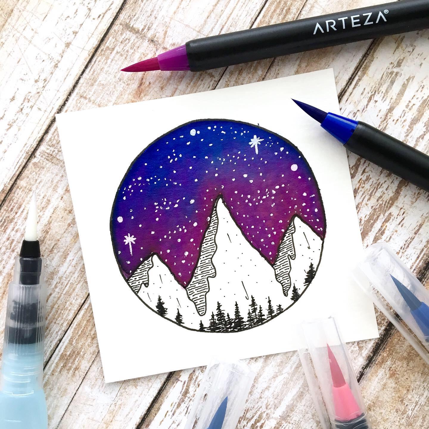 “Galaxy Skies with Water-Based Markers” Skillshare class by Jen Aranyi - image 2 - student project