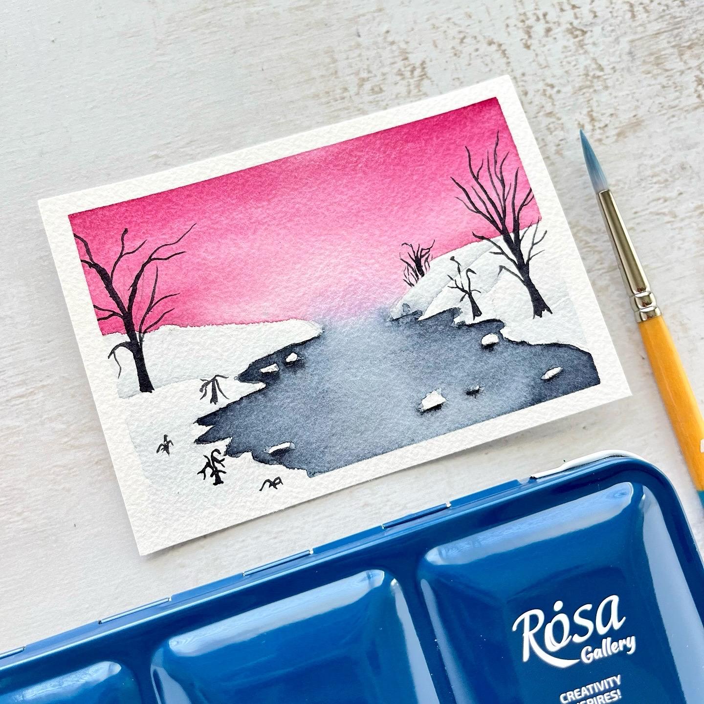 “Watercolor Winter Landscape” Class by Sukrutha Jagirdhar - image 1 - student project