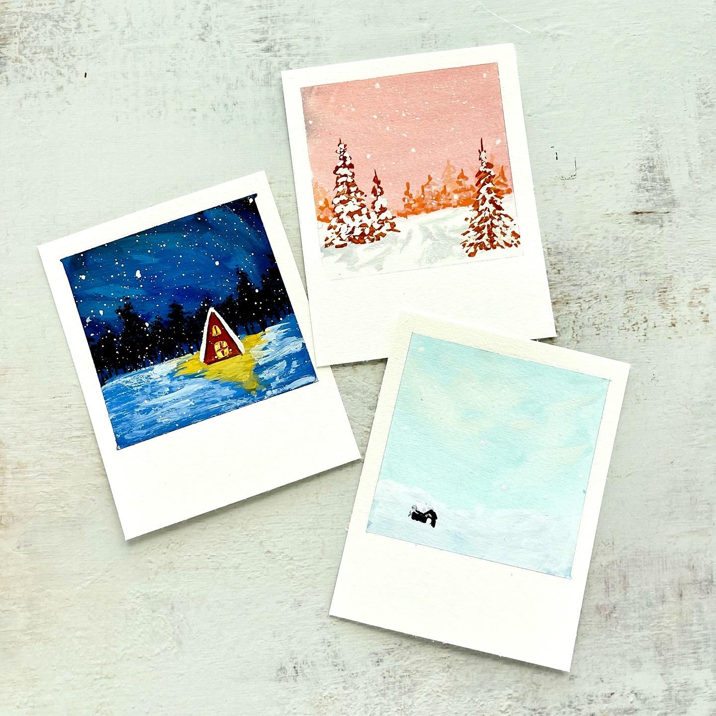 “Gouache Polaroids: Paint Winter Snowscapes” Class by Peggy Dean - image 1 - student project