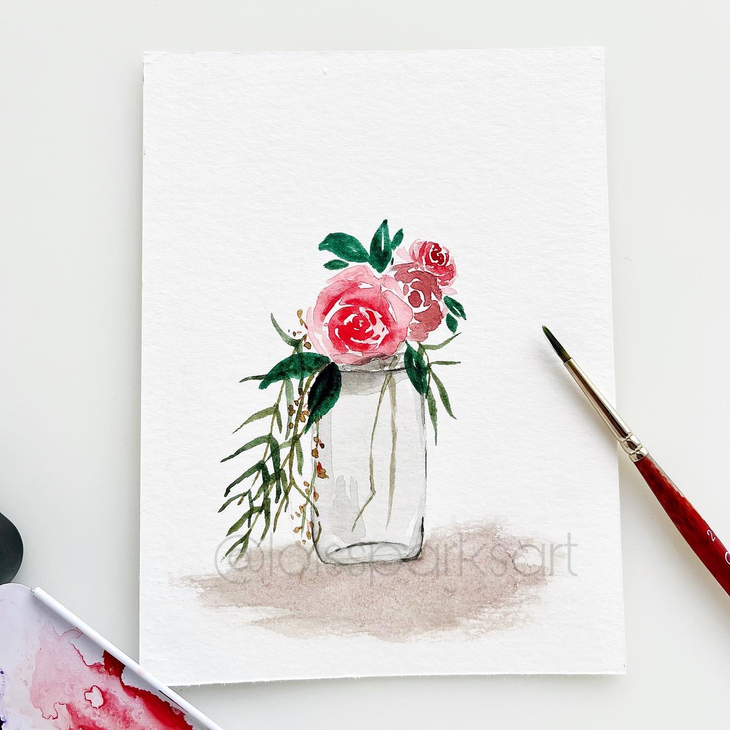 “Learn to Paint a Simple floral Bouquet” Class by Emily Davis - image 1 - student project