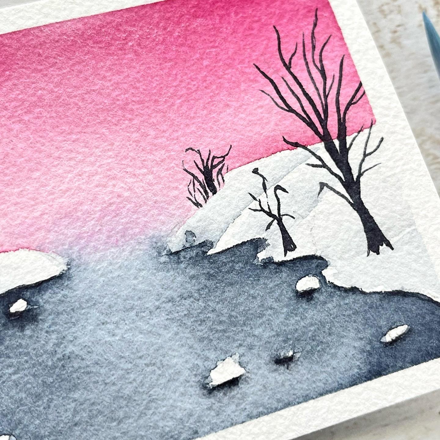 “Watercolor Winter Landscape” Class by Sukrutha Jagirdhar - image 2 - student project