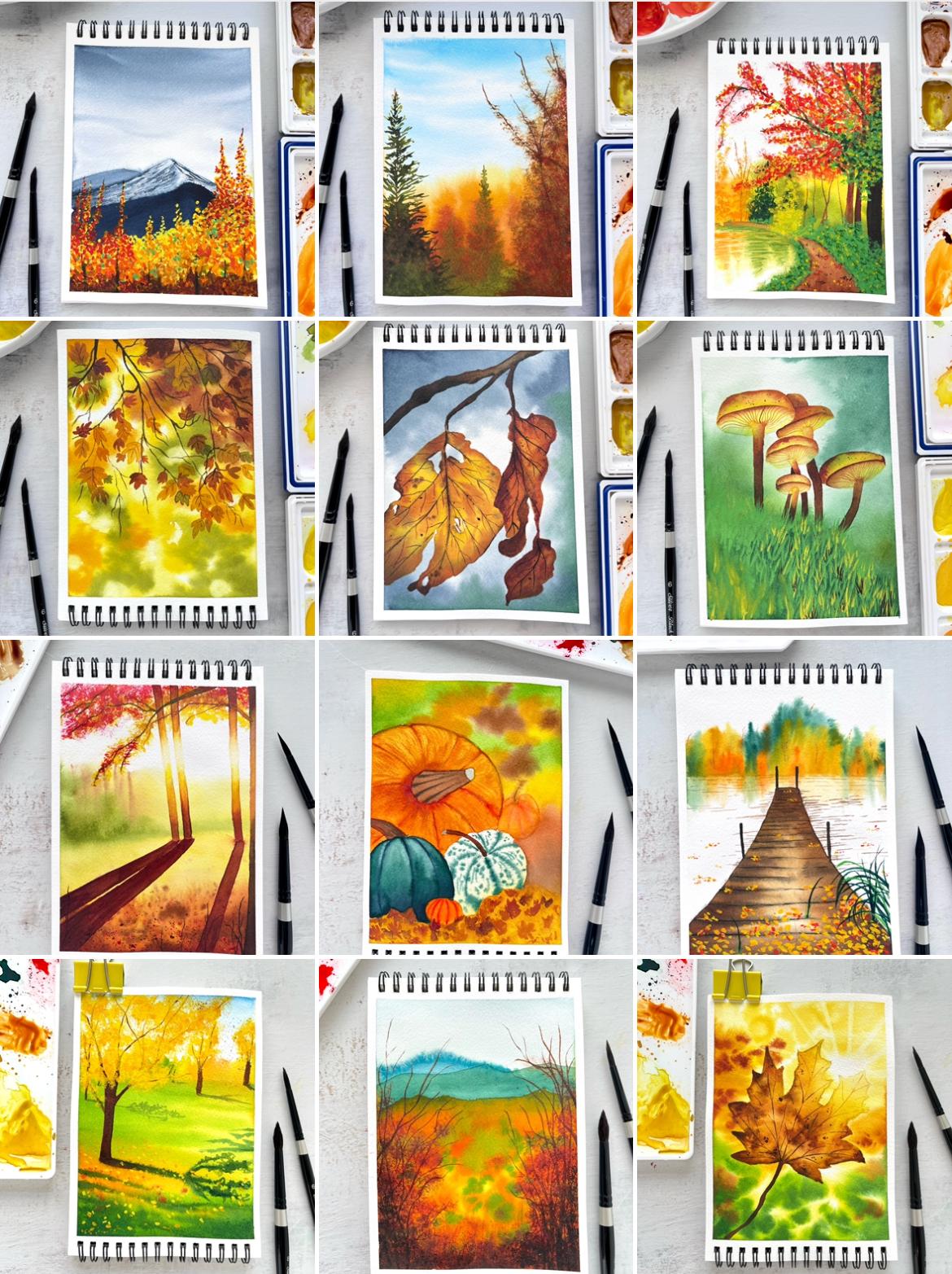 “31 Days of Autumn Landscapes with Watercolours” Class by Geethu Chandramohan - image 1 - student project
