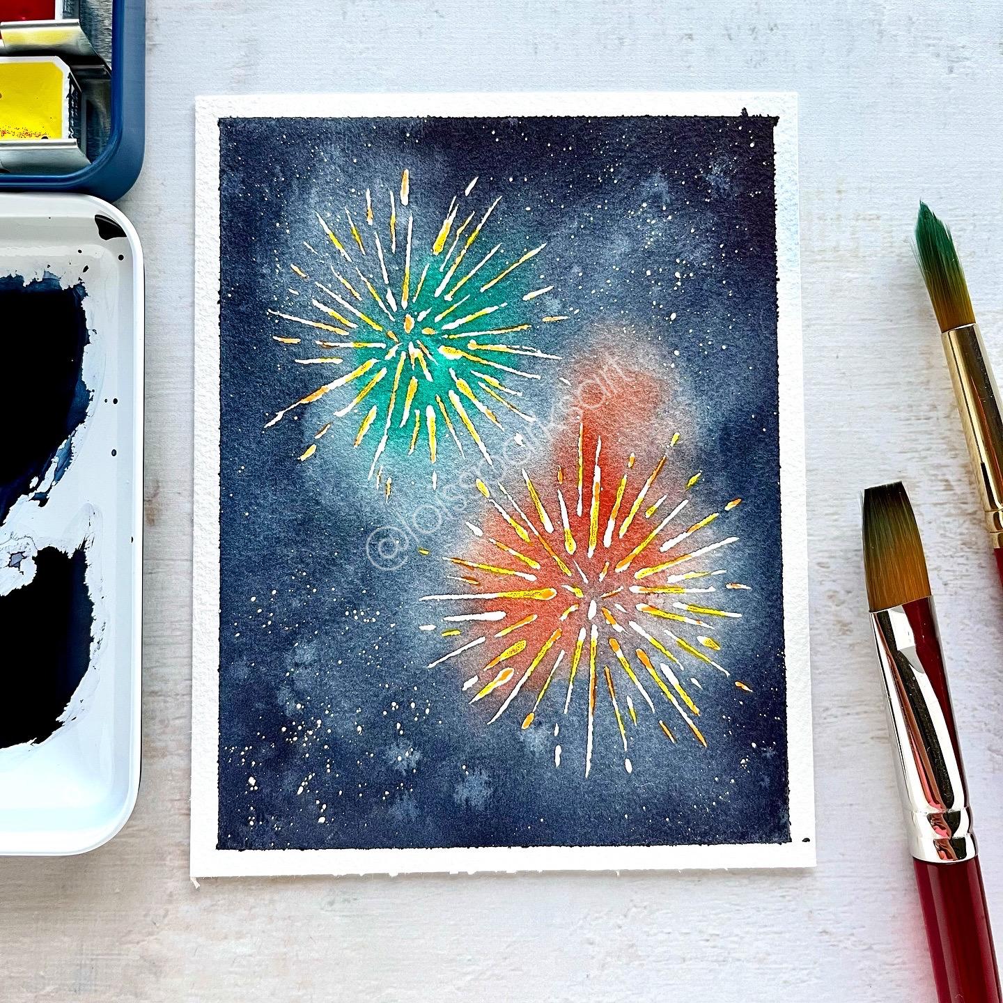 “Fireworks in Watercolor” class by Anna Zadorozhnaya - image 1 - student project