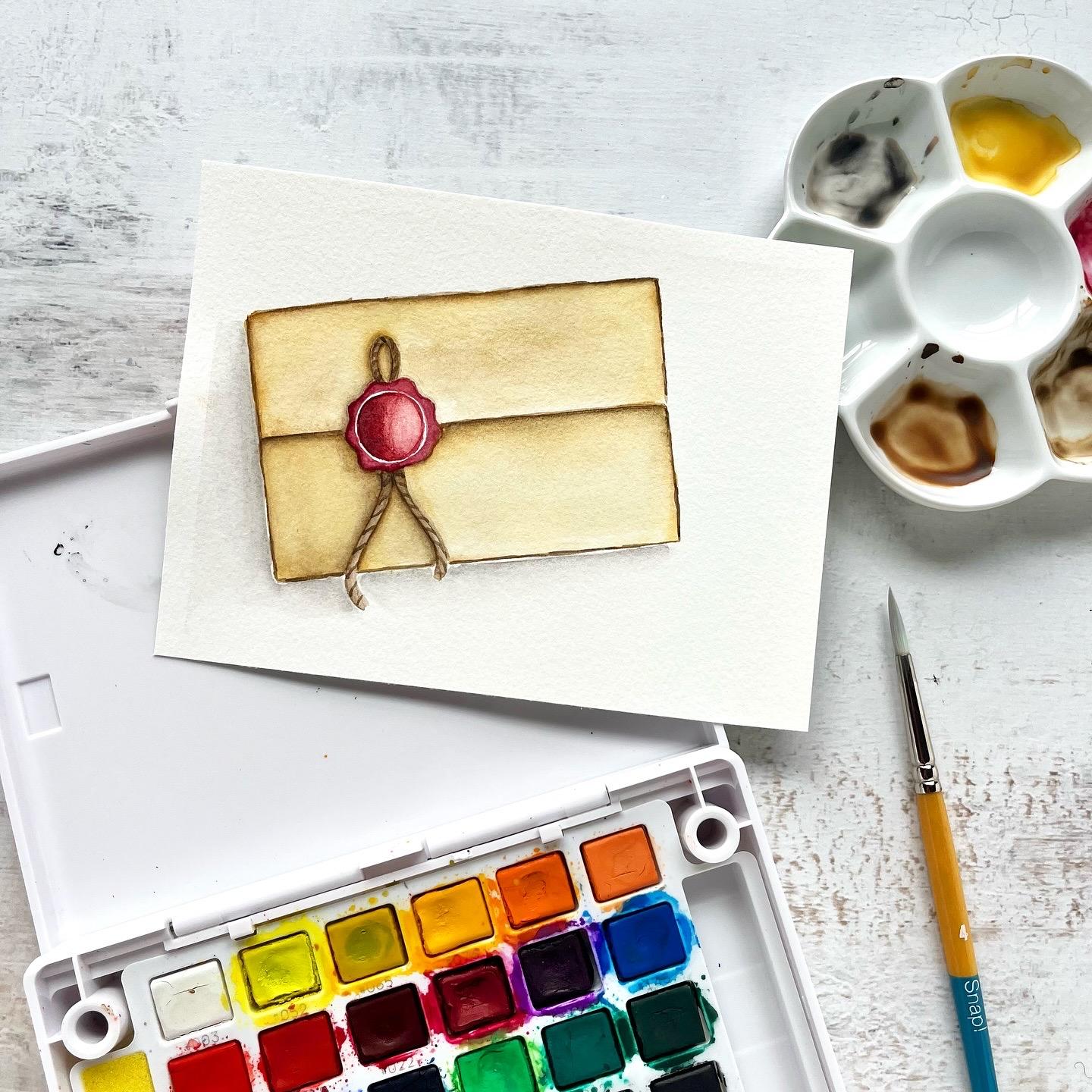 “Romantic Watercolor Envelope” Class by Daniela Mellen - image 2 - student project