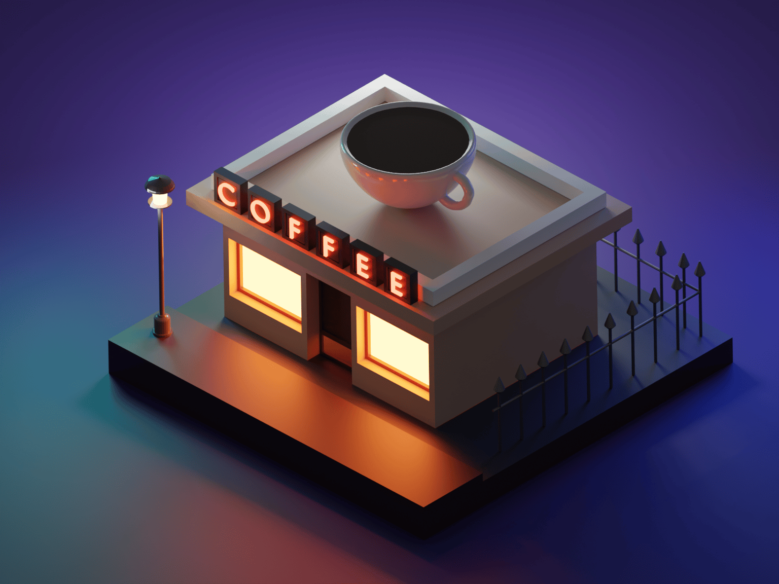 coffee shop (CYCLES vs EEVEE) Blender - image 2 - student project