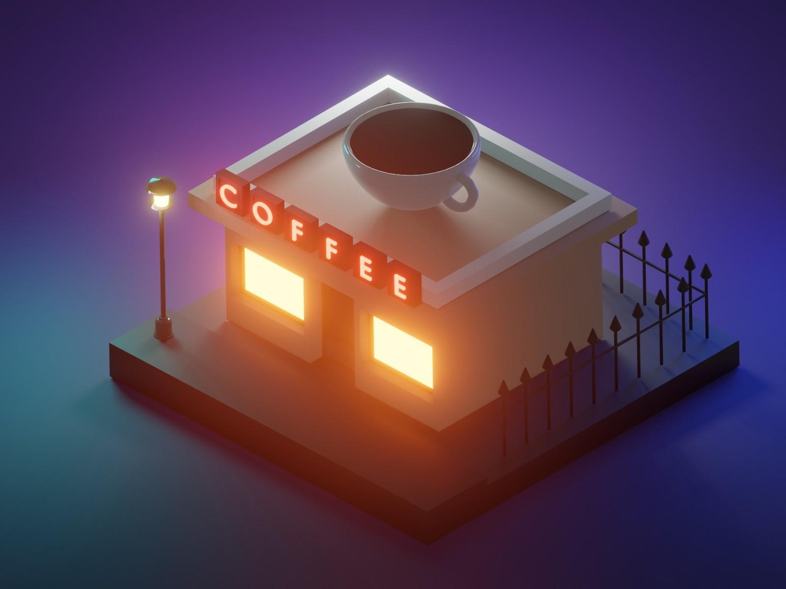 coffee shop (CYCLES vs EEVEE) Blender - image 1 - student project