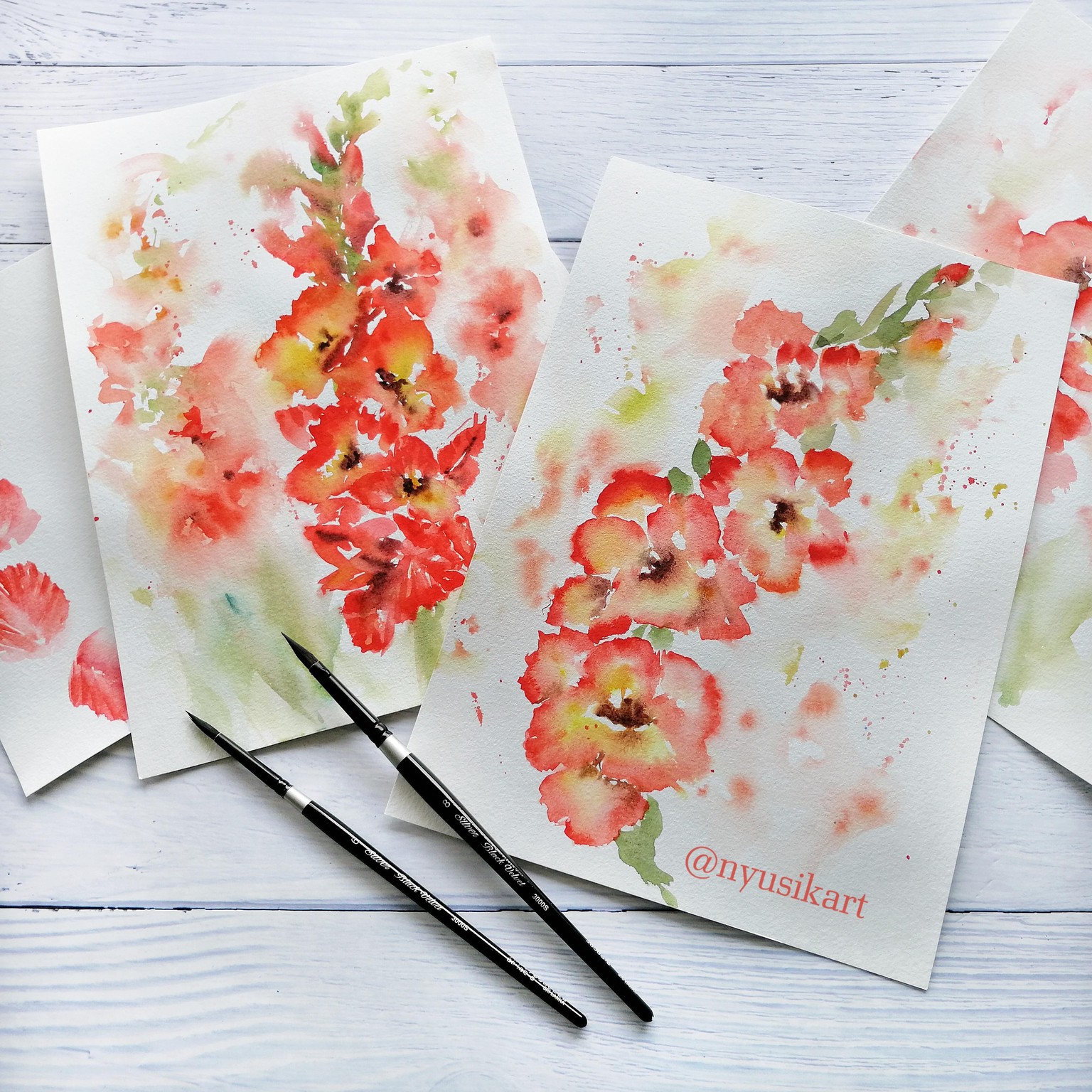 Loose Watercolor Compound Flowers without pencil sketch - image 1 - student project