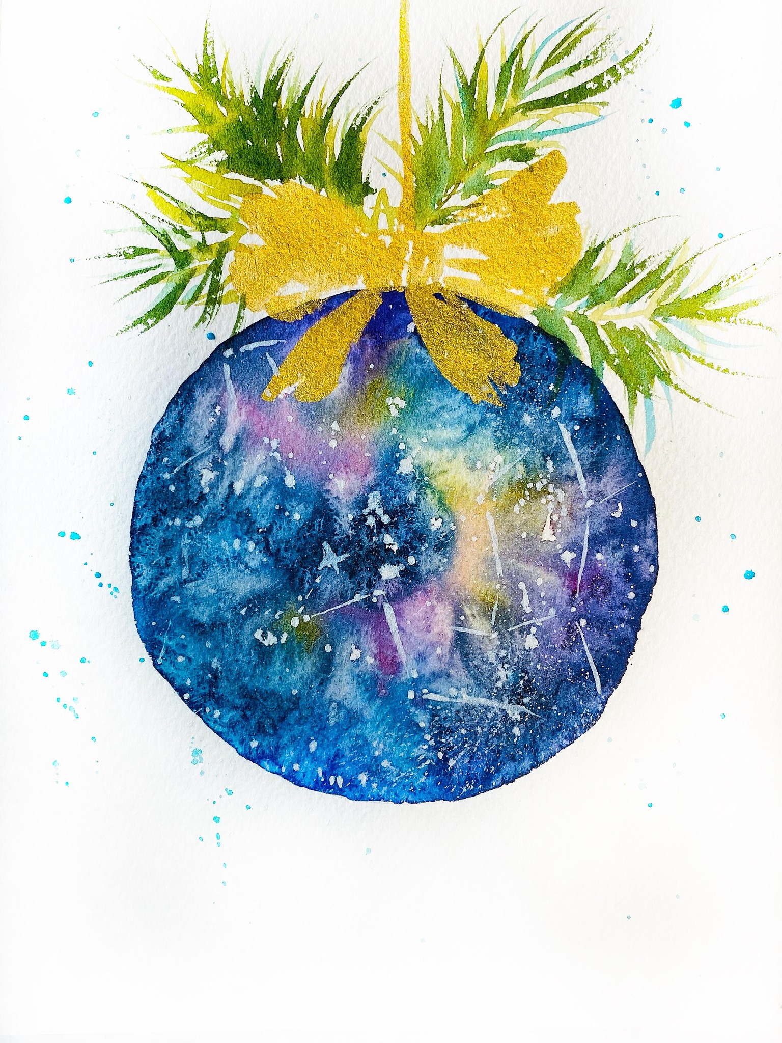 Watercolor Galaxy Bauble - image 2 - student project