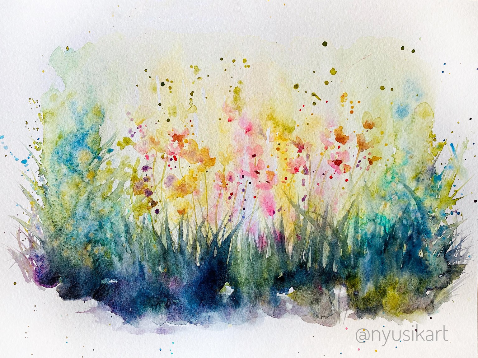 Watercolor Splatter Flowers and Embracing my Imperfections! - image 3 - student project