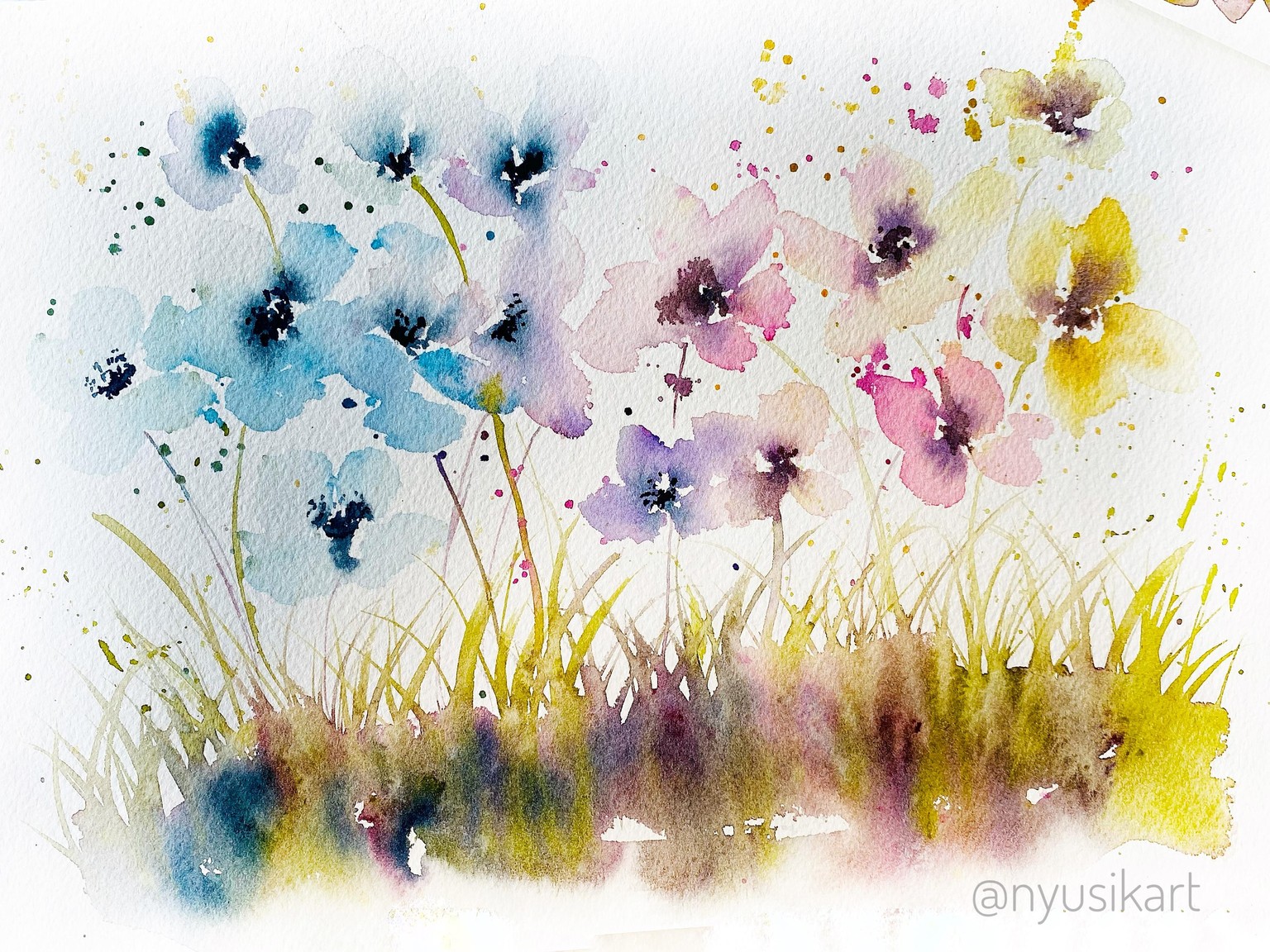 Watercolor Splatter Flowers and Embracing my Imperfections! - image 1 - student project