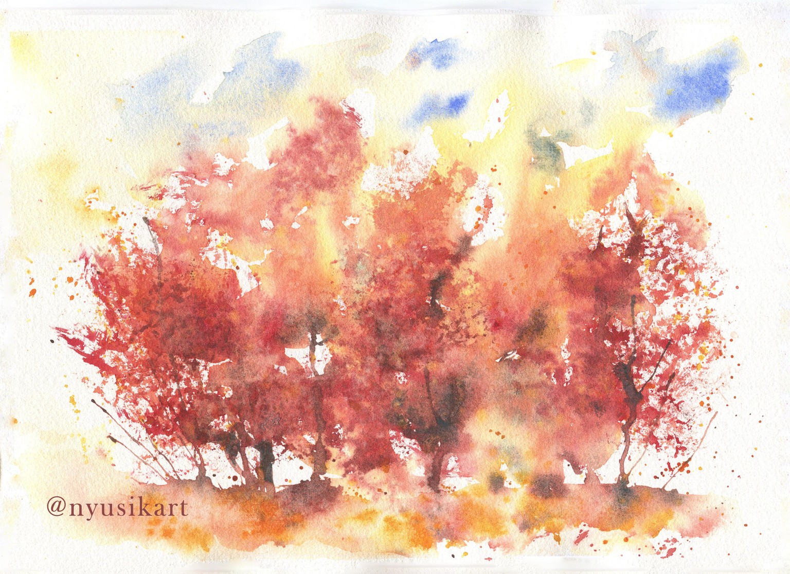 Expressive Fall in Watercolors - image 2 - student project