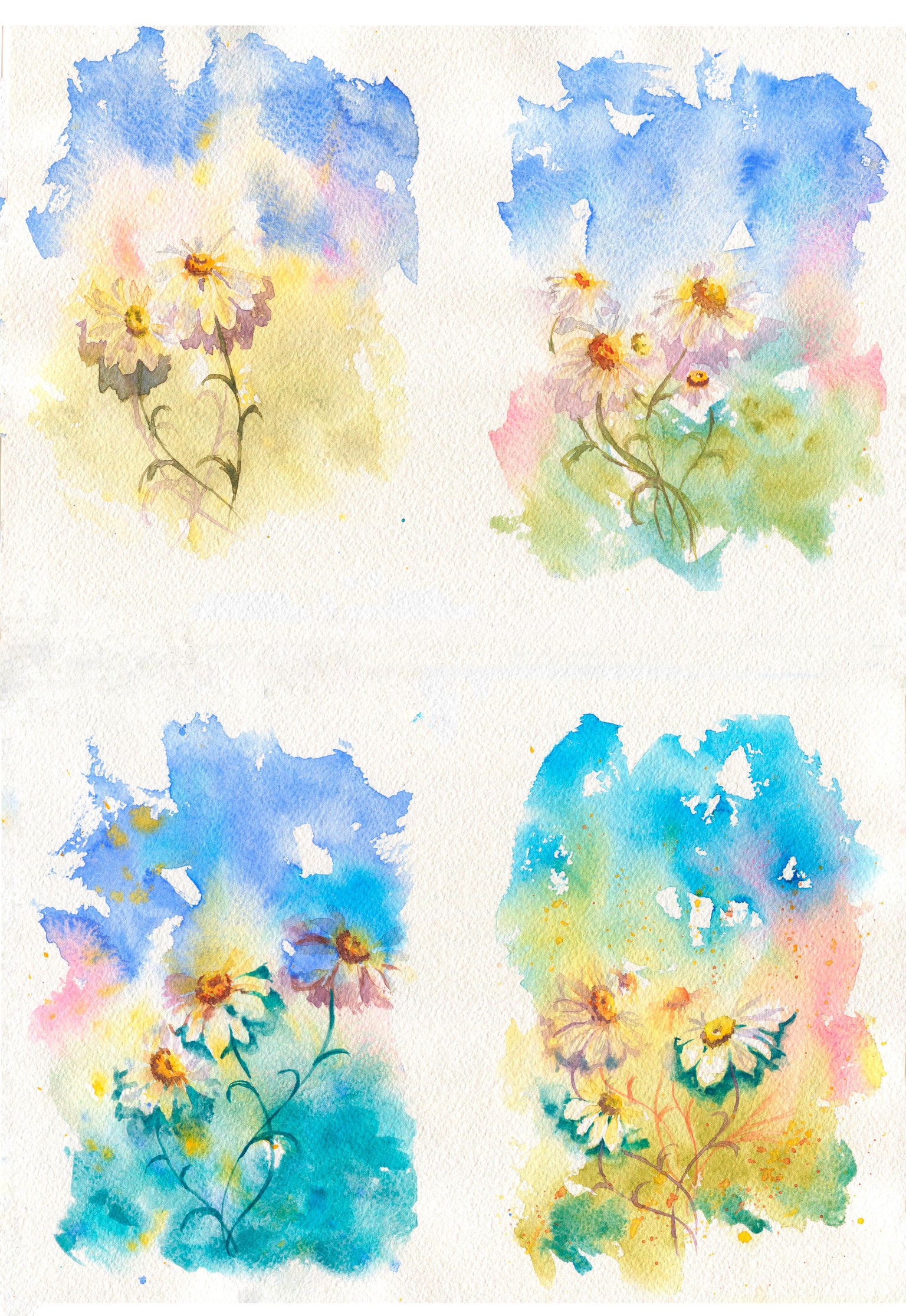 Expressive Daisies Art practice - image 1 - student project