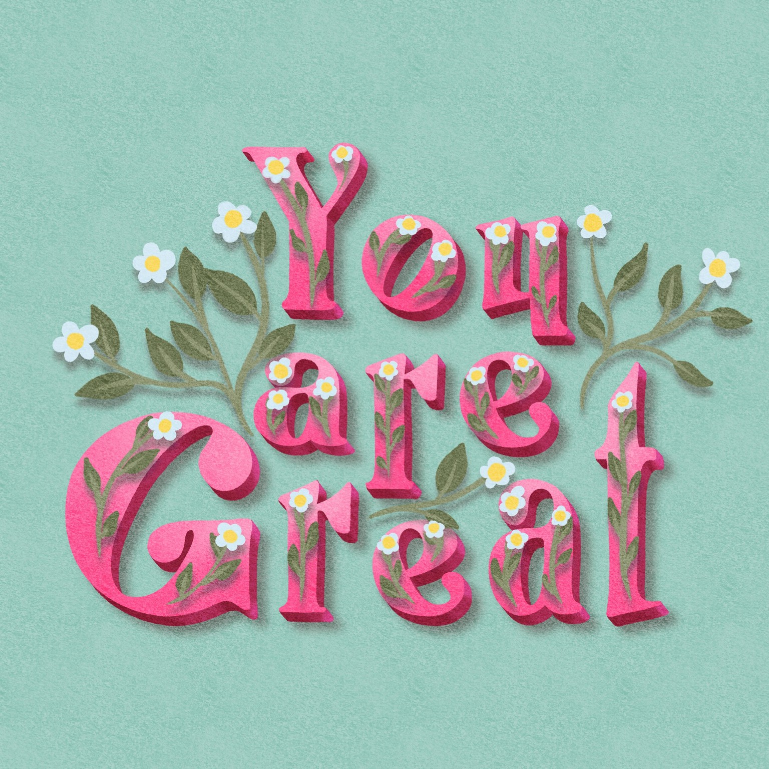 Floral lettering - image 2 - student project