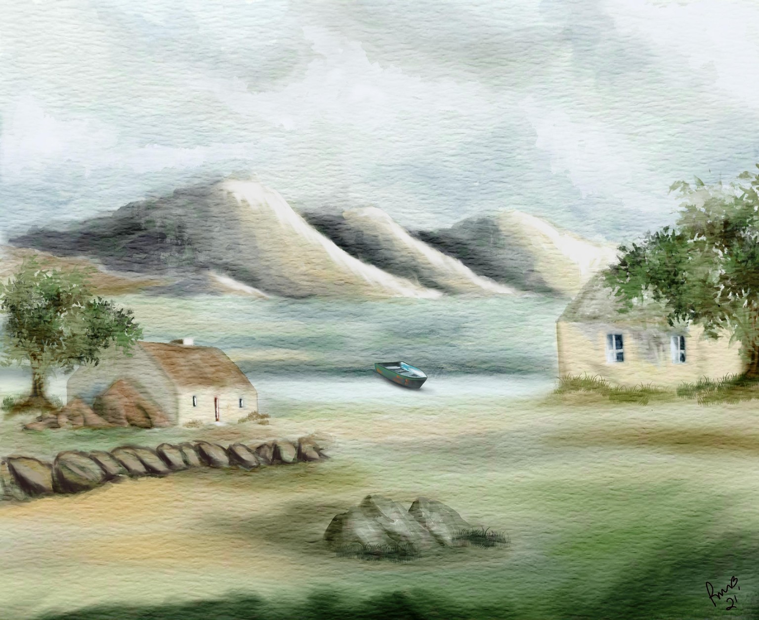 Watercolor Landscape - image 1 - student project