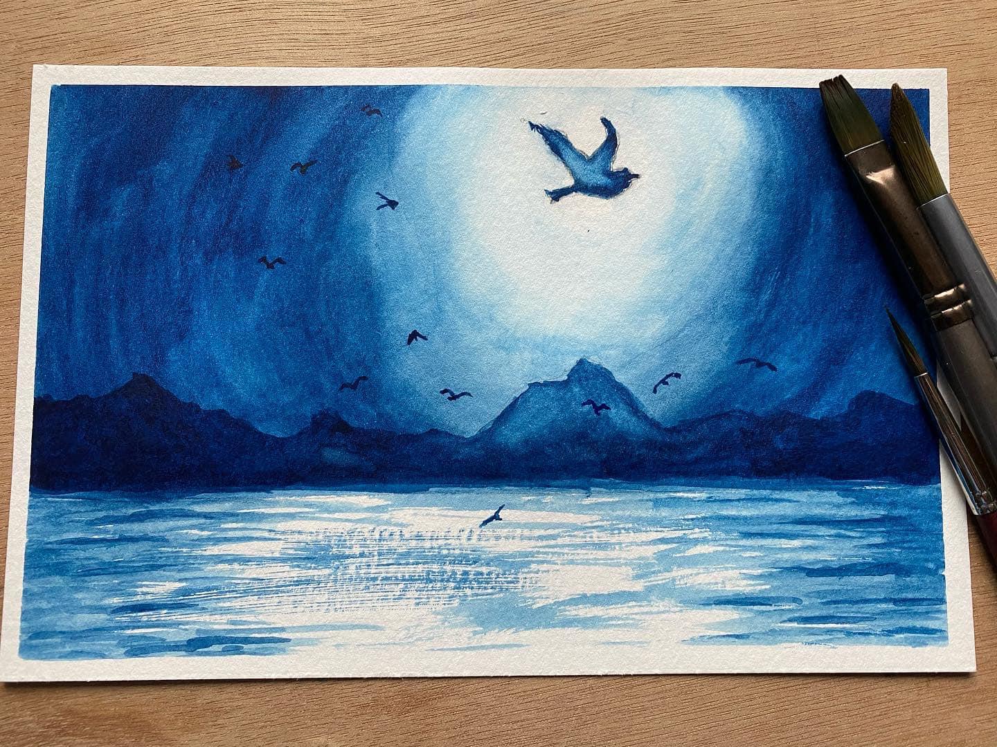 Light monochrome watercolor - image 1 - student project