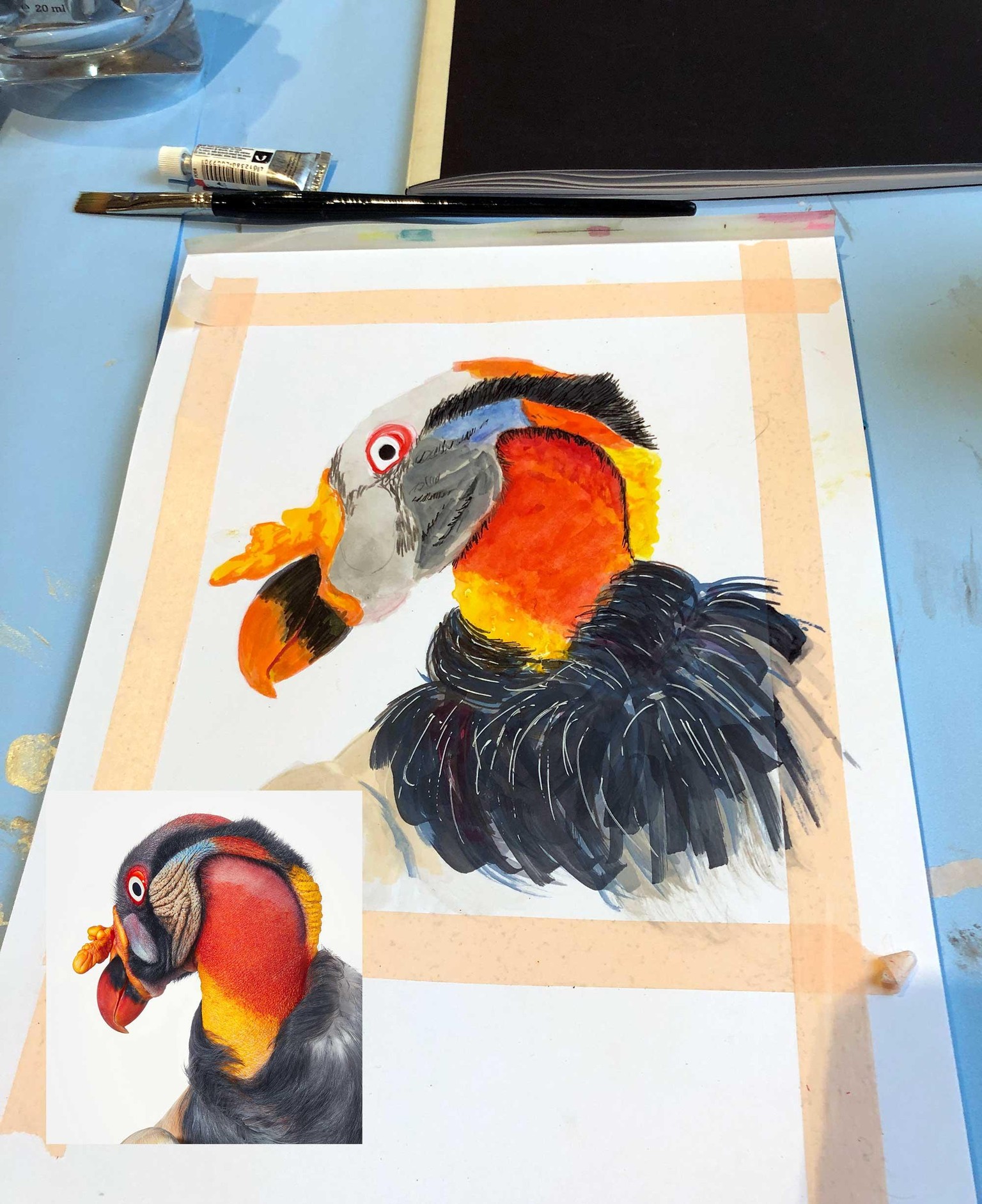King vulture - mixed media - image 3 - student project