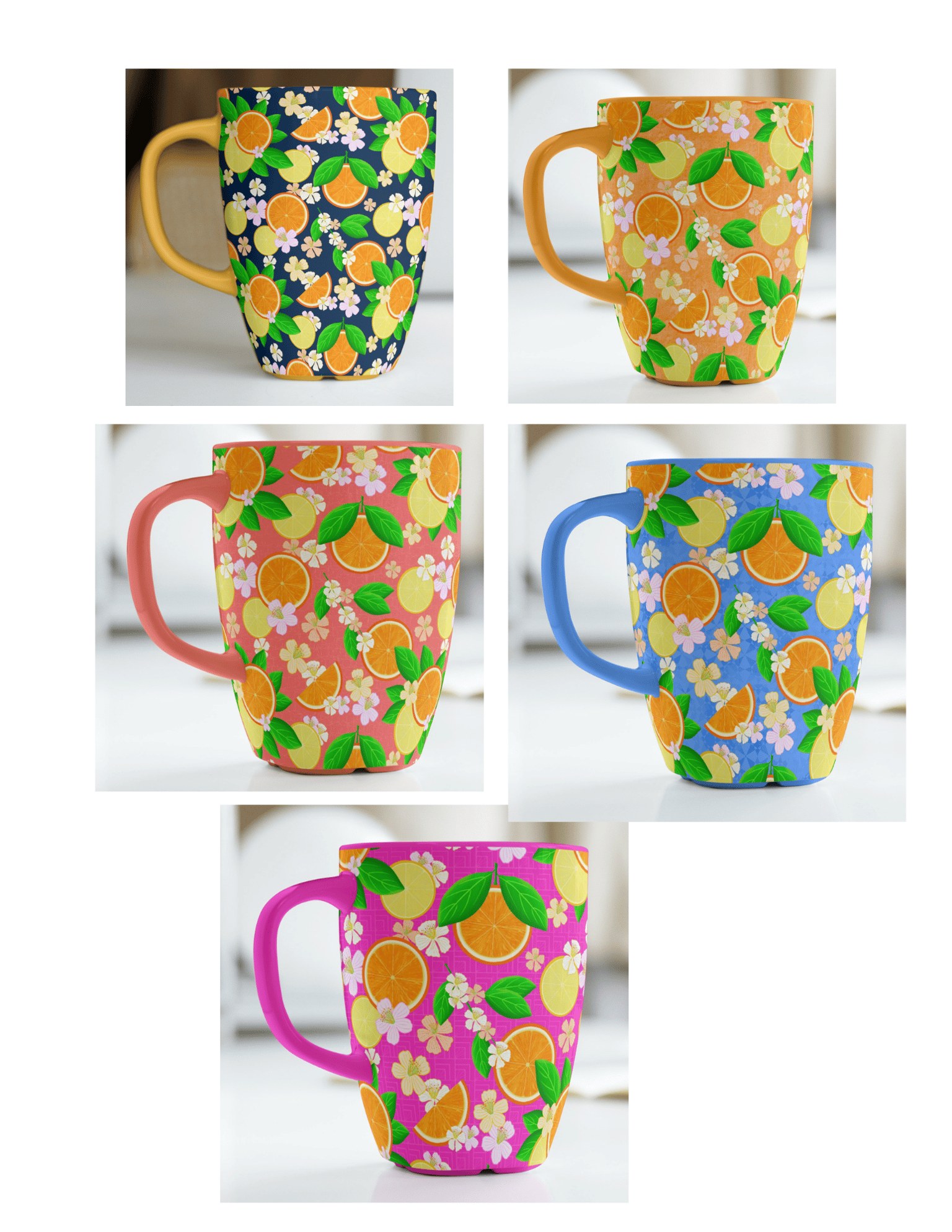 Repeat Pattern Mug with Oranges - image 3 - student project