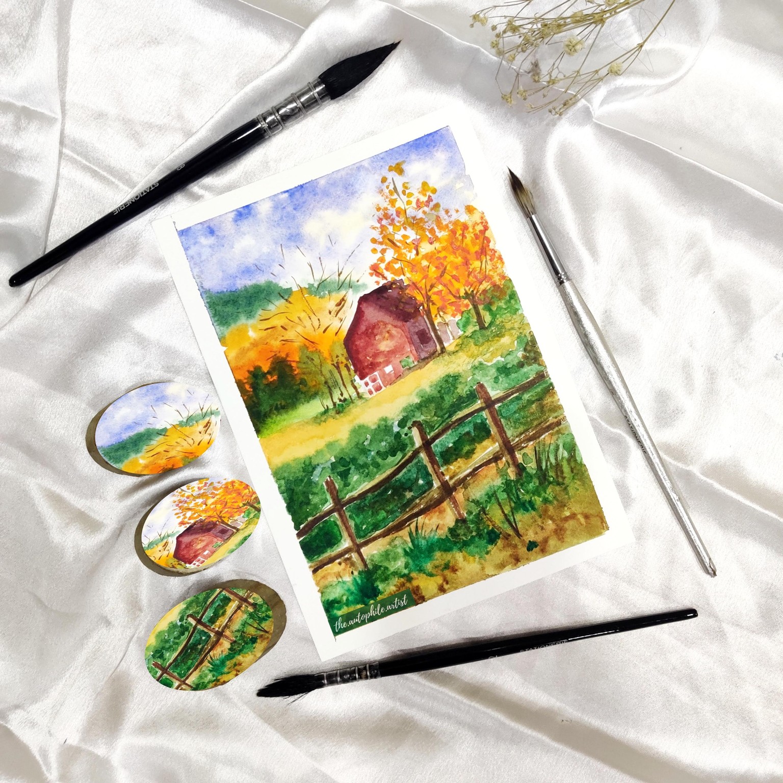 Autumn Landscapes in Watercolor - image 2 - student project