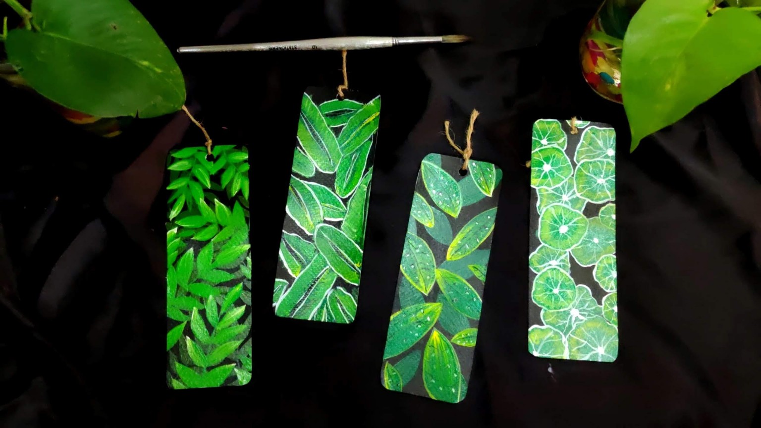 Leaves Motif Bookmark Painting - image 1 - student project