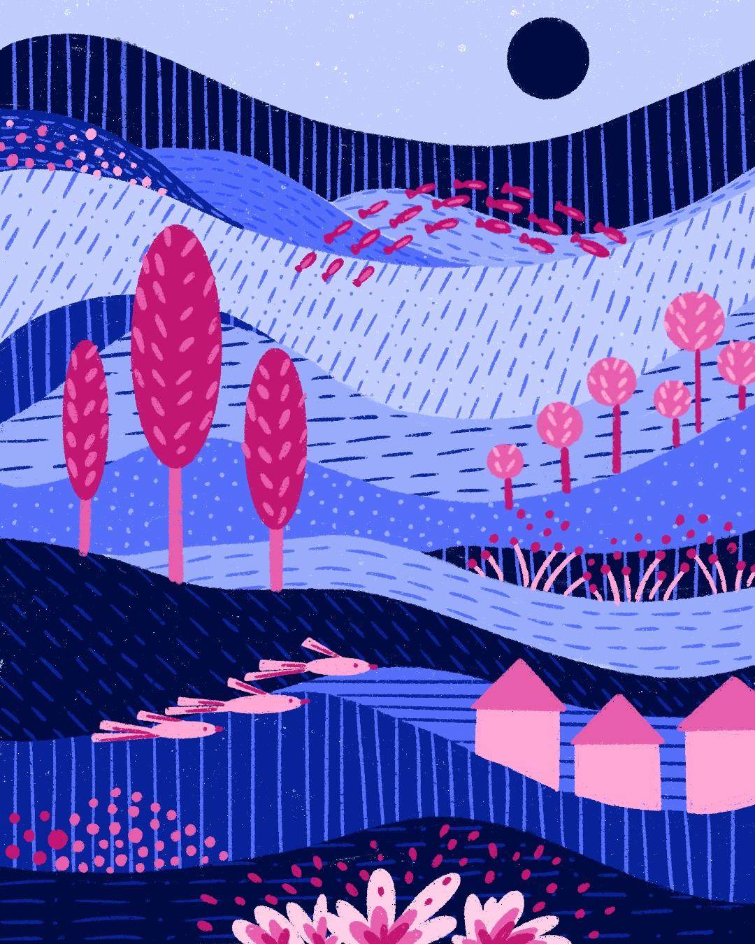 Colorful Illustrated Landscape - image 4 - student project