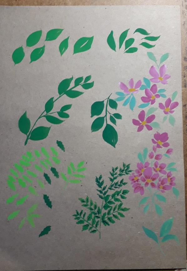 Gouache floral elements - image 1 - student project