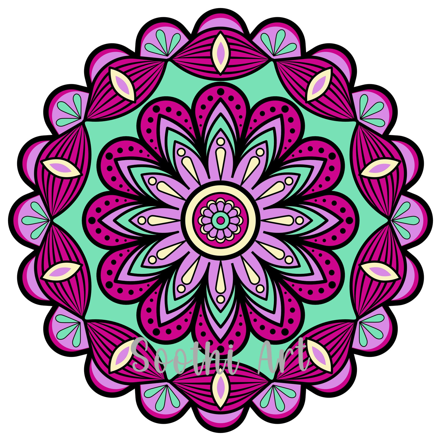 Mandala with shapes - image 1 - student project