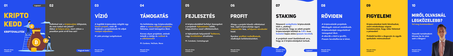 Carousel for my personal instagram page about Crypto in Hungarian - image 1 - student project