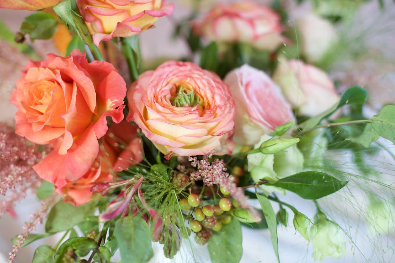Pink + orange arrangement - image 2 - student project
