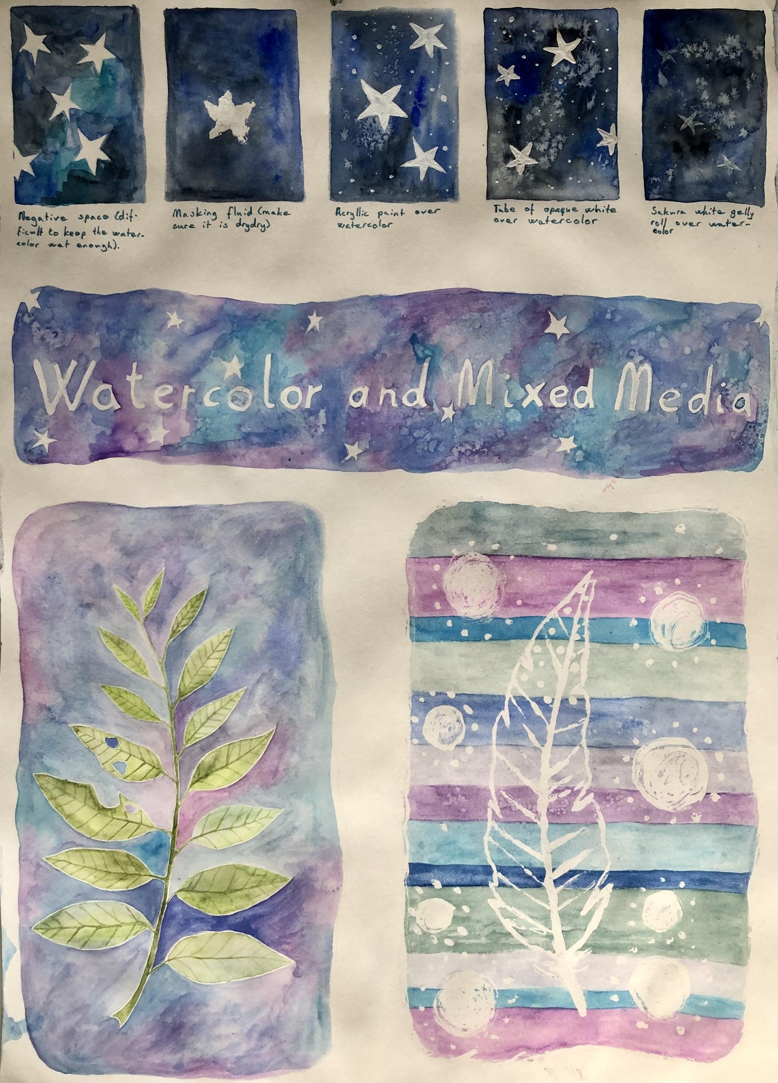 Watercolor and Mixed Media exercises and cloud project - image 1 - student project