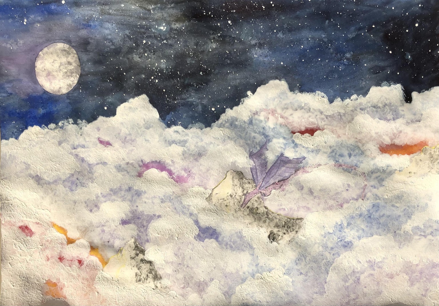 Watercolor and Mixed Media exercises and cloud project - image 5 - student project