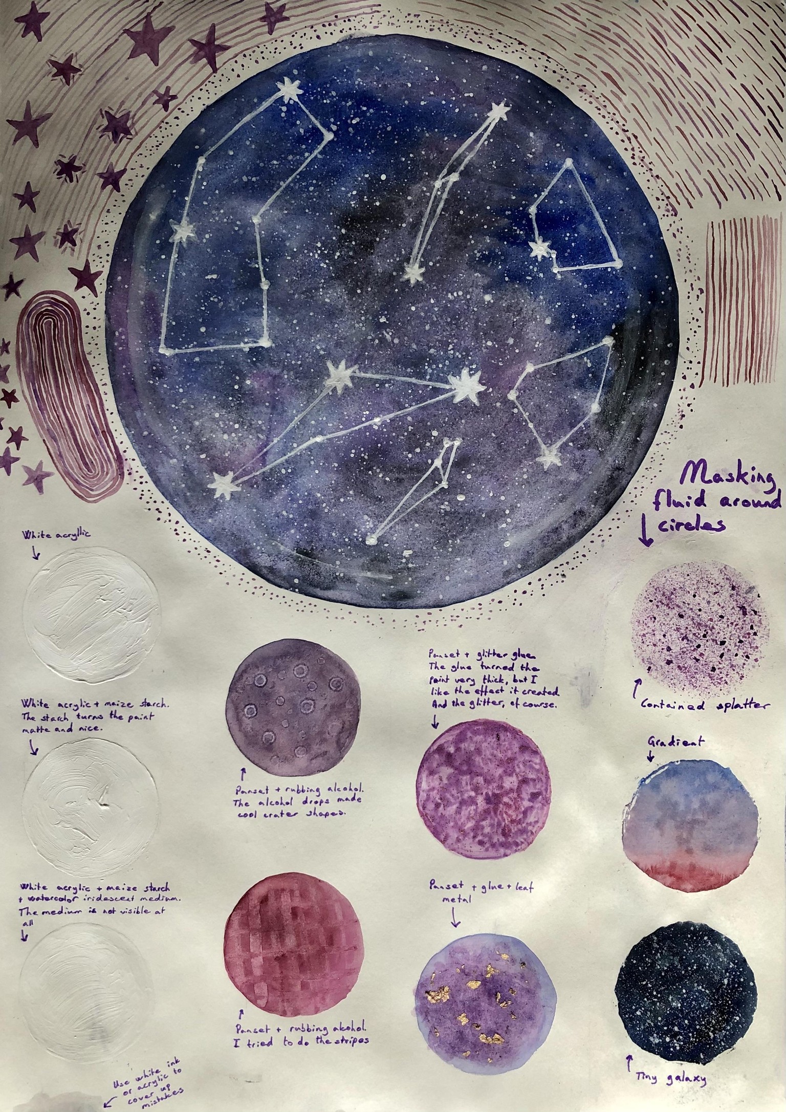 Watercolor and Mixed Media exercises and cloud project - image 2 - student project